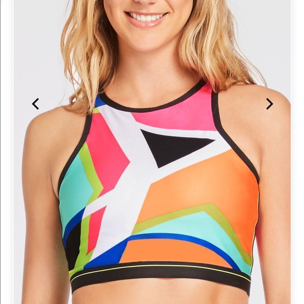 FABLETICS Moorea MIDI Bra in Popsicle/Neon Print